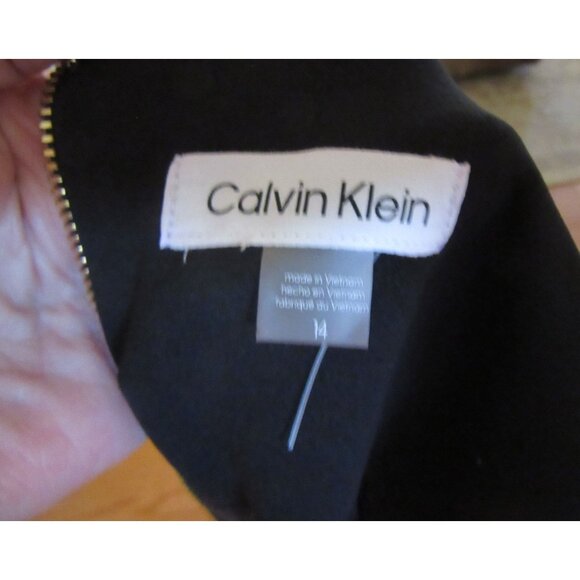 New, Calvin Klein Sleeveless Seamed Sheath w Tie Neck SZ 14 - Picture 9 of 9